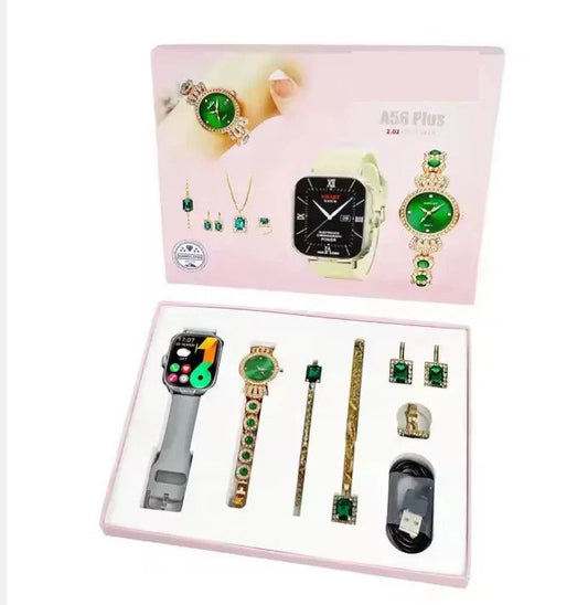 A56 Plus Smart Watch – AMOLED Display | Full Health Suite + Jewelry Gift Set - Infinitygallery.store