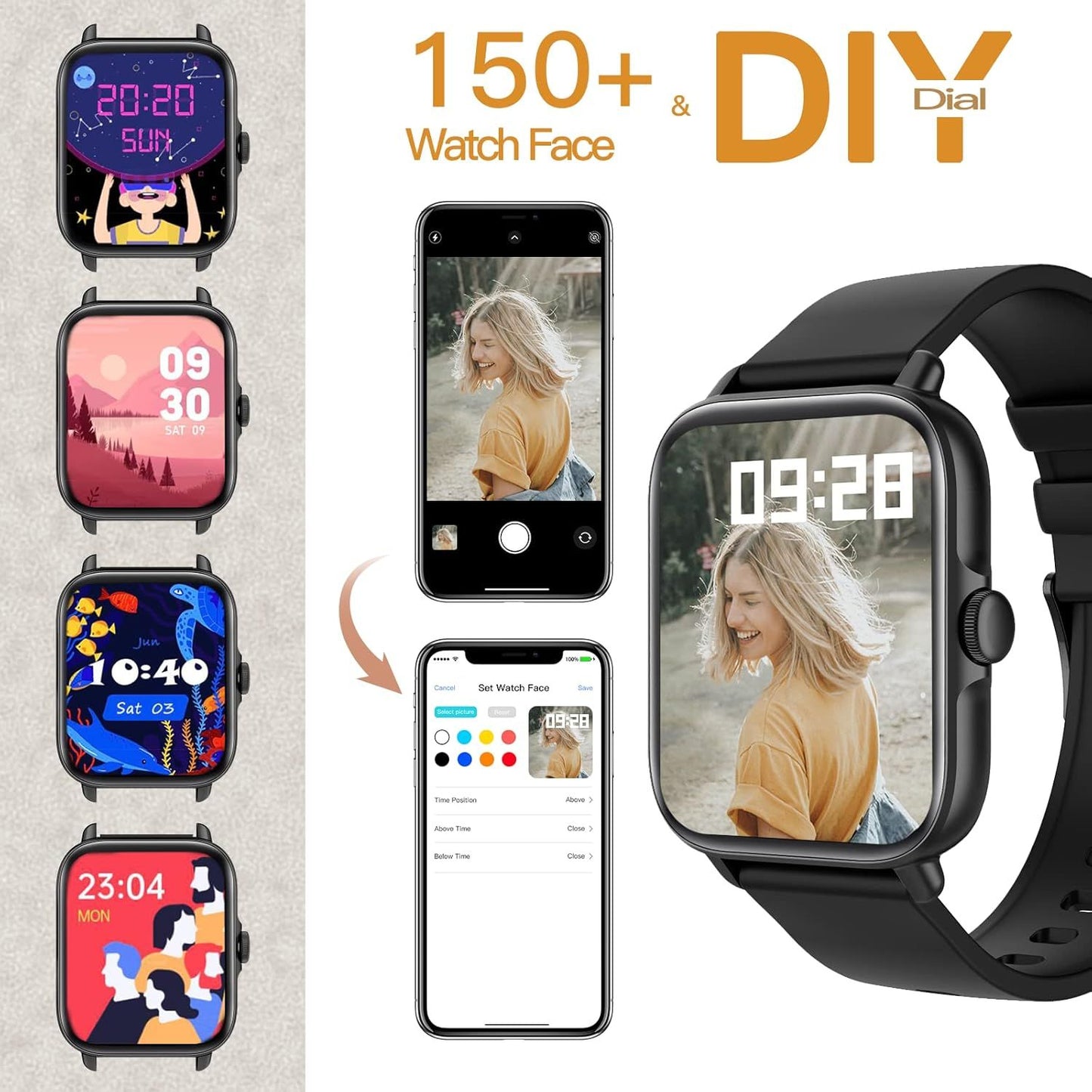 AK96 Smart Watch – Call, Fitness, Sleep & Heart Rate Tracker with 1.7" Full Touch Display | Infinity Gallery - Infinitygallery.store