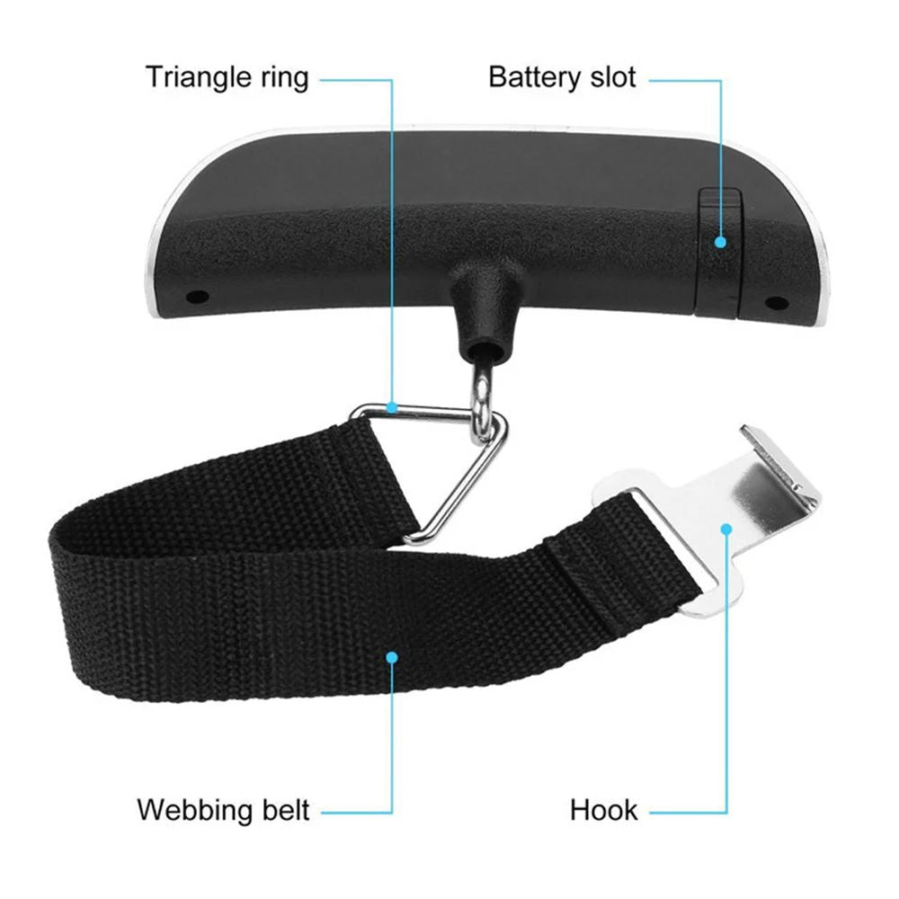 Electronic Luggage Scale – Digital Hanging Travel Weight Scale with LCD Display (Up to 50kg/110lbs) - Infinitygallery.store