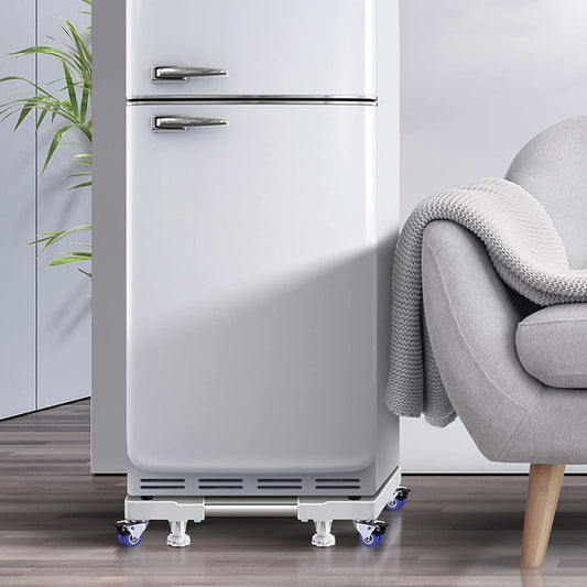 Adjustable Heavy-Duty Fridge & Washing Machine Base with Wheels – Anti-Vibration, Noise Reduction, Stainless Steel Stand - Infinitygallery.store