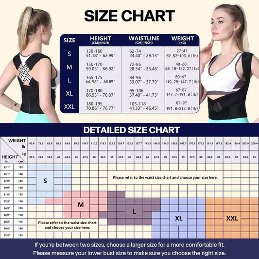 Adjustable Posture Corrector Belt for Back, Spine & Shoulder Support – Unisex Brace (M–XXL) - Infinitygallery.store