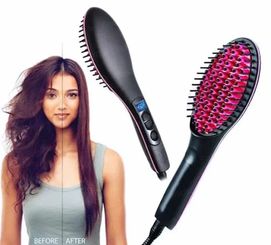 ✨ Brush Straightener – 2-in-1 Hair Straightening & Scalp Massaging Hot Comb - Infinitygallery.store