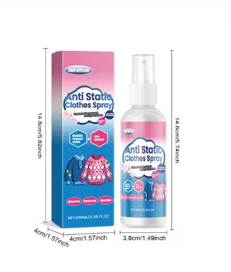 Anti Static Spray 100ml – Quick-Dry Fabric Cling Remover for Clothes & Upholstery - Infinitygallery.store
