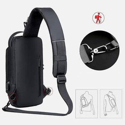 Multifunction Sling Bag with USB Charging & Anti-Theft Design - Infinitygallery.store