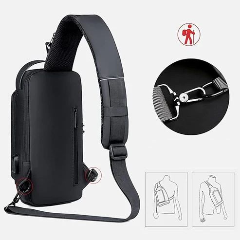 Multifunction Sling Bag with USB Charging & Anti-Theft Design - Infinitygallery.store