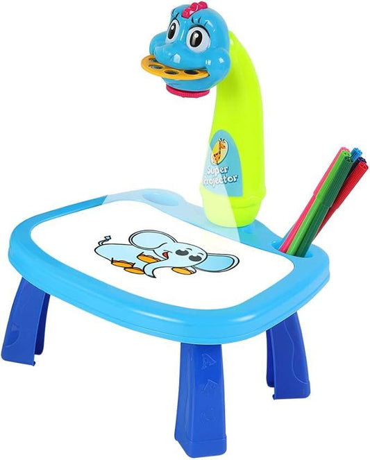 LED Projector Drawing Table for Kids – Interactive Art Station with Music & 24 Pattern Slides - Infinitygallery.store