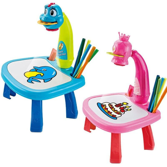 LED Projector Art Painting Table for Kids – Drawing & Music Activity Set with 24 Patterns - Infinitygallery.store