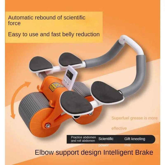 Auto Rebound Ab Roller with Elbow Support – Core Strength Trainer for Total Ab Workouts