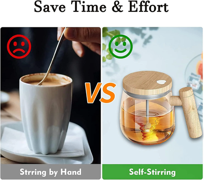 Electric Mixing Glass Mug – Self-Stirring 7000 RPM Coffee & Protein Blender Cup - Infinitygallery.store