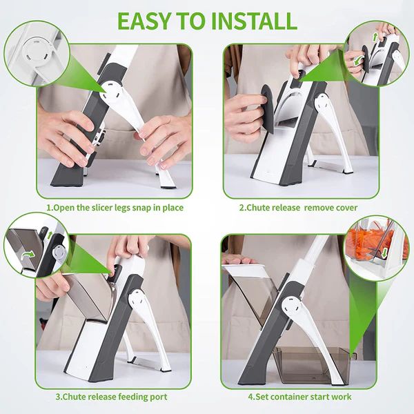 Manual Vegetable Cutter – Ultimate Adjustable Slicer with Safety Lock & Thickness Control - Infinitygallery.store