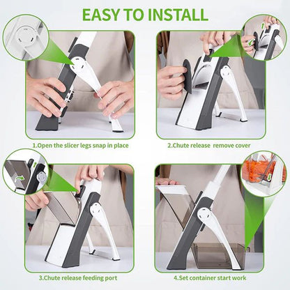 Manual Vegetable Cutter – Ultimate Adjustable Slicer with Safety Lock & Thickness Control - Infinitygallery.store