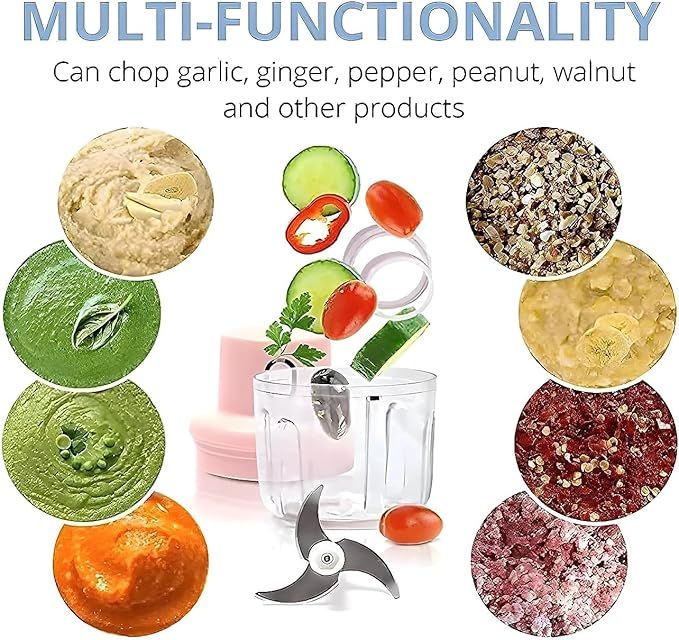 Wireless Electric Mini Food Chopper – Cordless, Portable & Battery Powered (250ml) - Infinitygallery.store