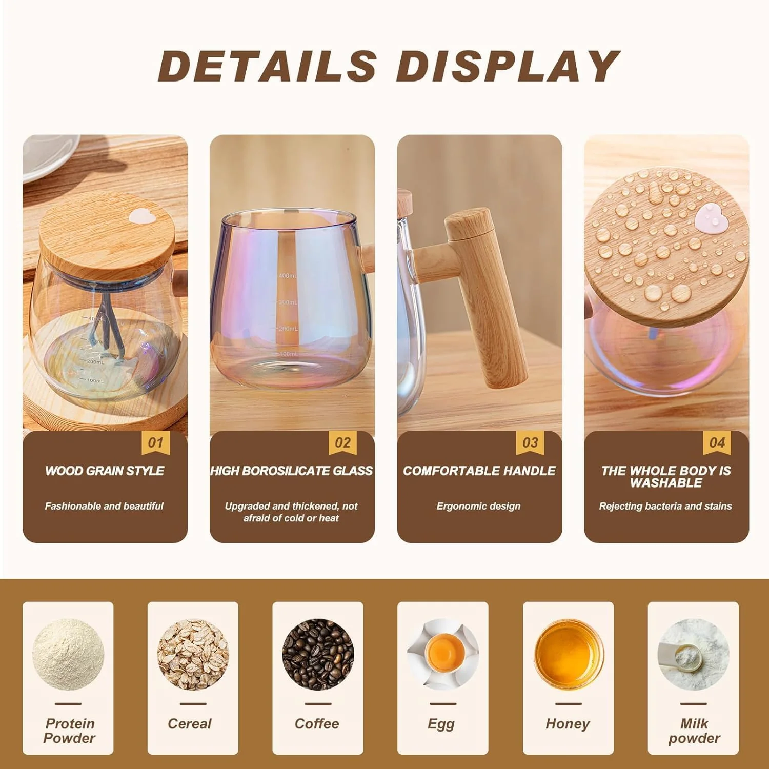 Electric Mixing Glass Mug – Self-Stirring 7000 RPM Coffee & Protein Blender Cup - Infinitygallery.store