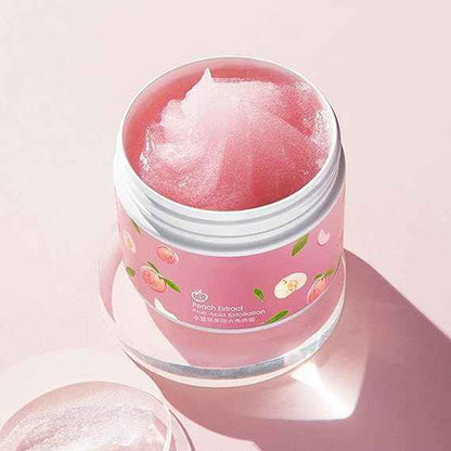 Peach Fruit Acid Exfoliating Face & Body Scrub – Gentle Sugar Gel Cream for Glowing Skin
