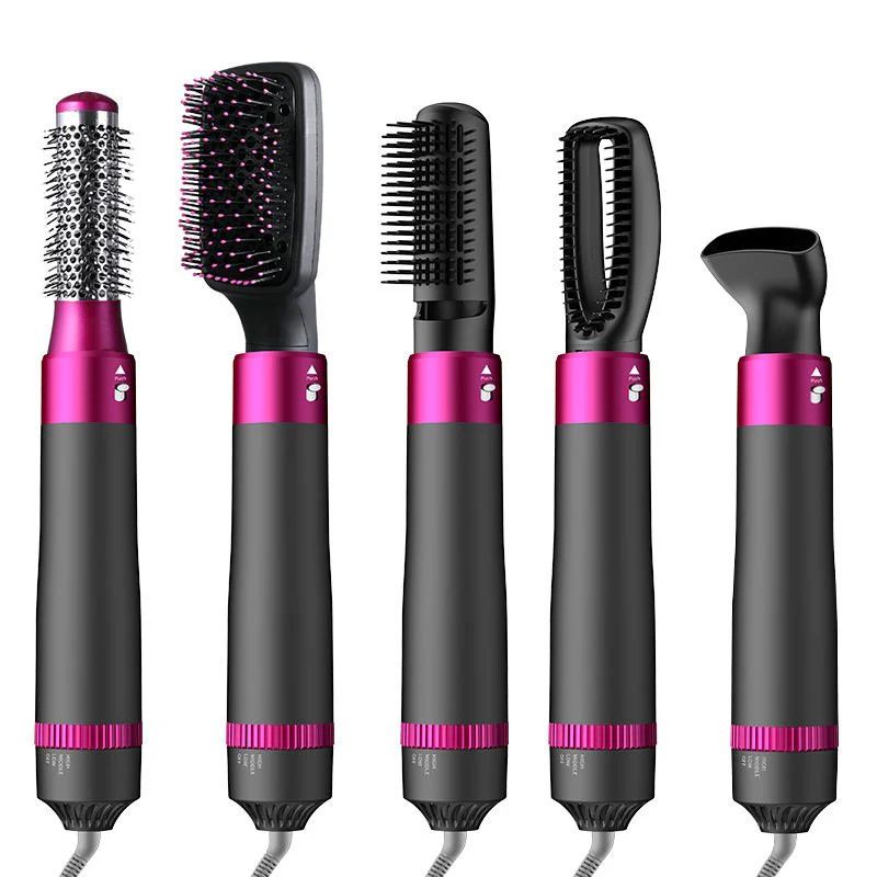 5-in-1 Hot Air Brush – Ceramic Airwrap Styler with Interchangeable Attachments - Infinitygallery.store