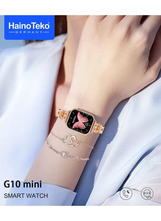 Haino Teko G10 Mini Smart Watch – 4 Straps, Bluetooth Call, Always-On Display & Wireless Charging | Infinity Gallery - Infinitygallery.store