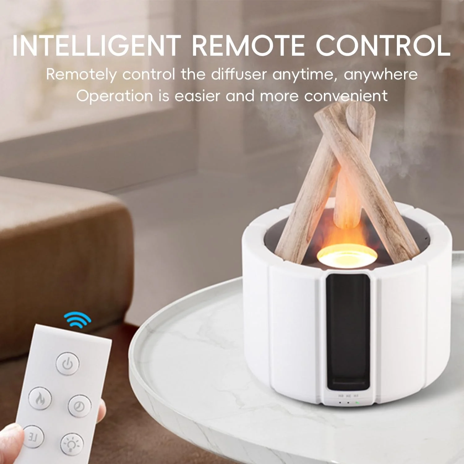 Bonfire Flame Aroma Humidifier – Ultrasonic Essential Oil Diffuser with Remote - Infinitygallery.store