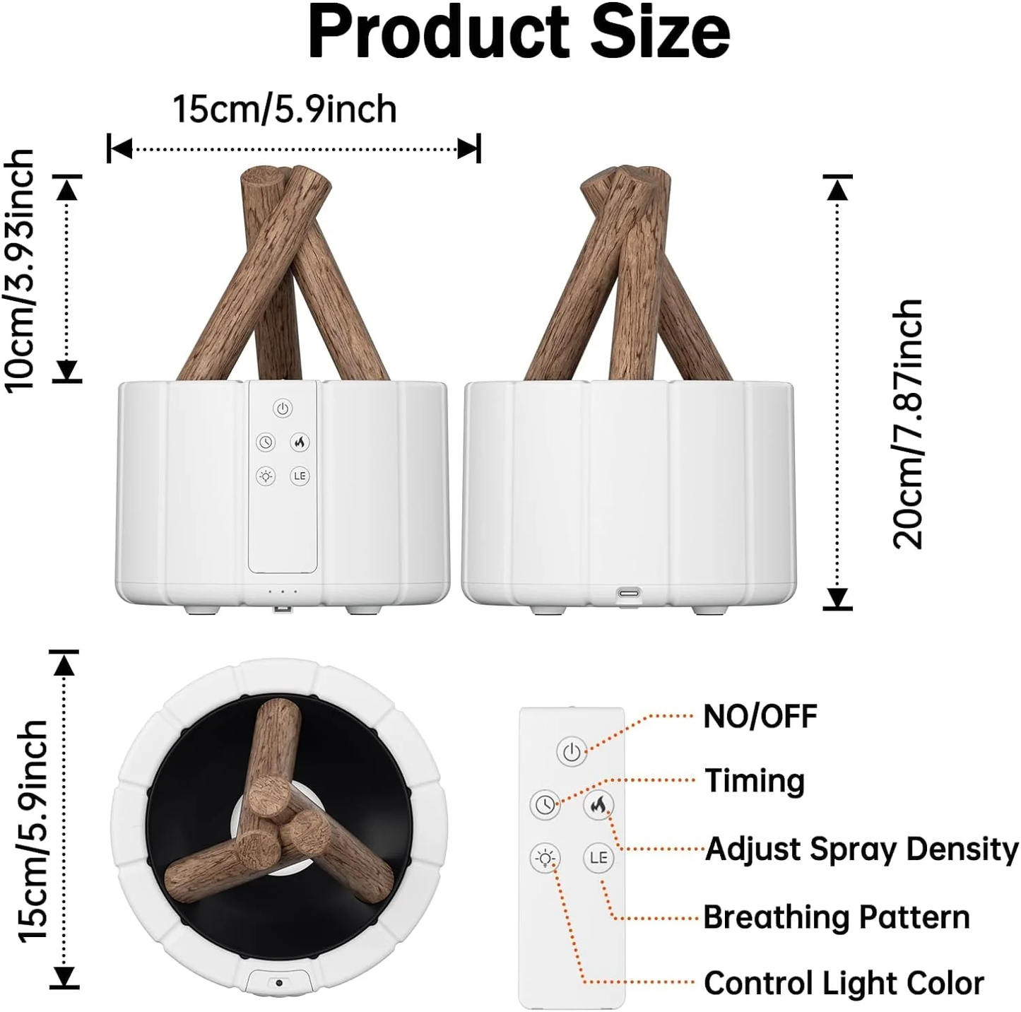 Bonfire Flame Aroma Humidifier – Ultrasonic Essential Oil Diffuser with Remote - Infinitygallery.store