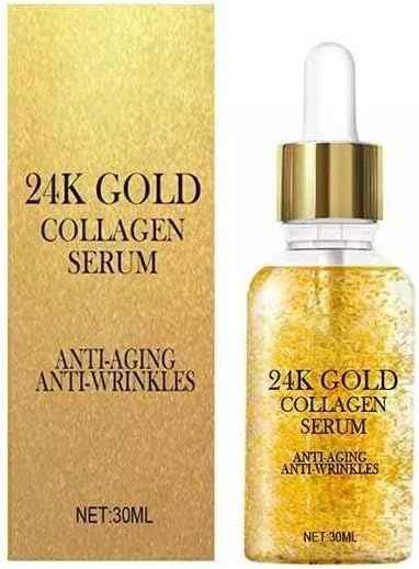 24K Gold Anti-Aging Serum – Hydrating Collagen & Hyaluronic Acid Face Serum with Peptides