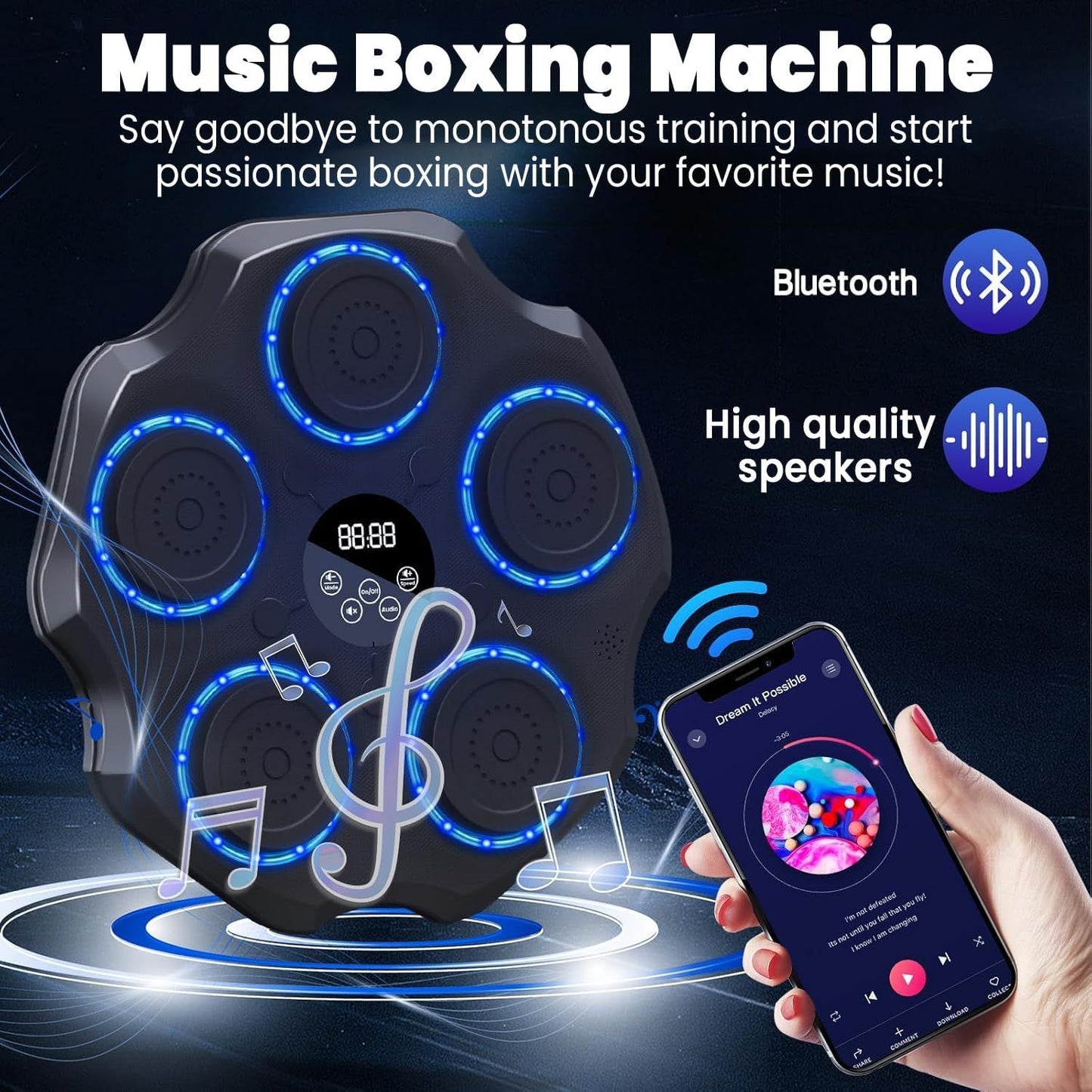 2025 Electronic Musical Boxing Machine – Wall-Mount Rhythm Trainer with LED & Bluetooth - Infinitygallery.store