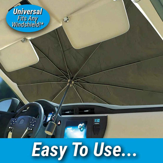 BrellaShield Car Windshield Sun Shade – Foldable Umbrella-Style UV Protector for Cars, SUVs & Trucks