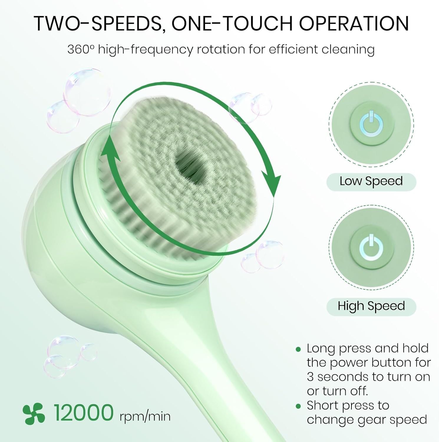 Electric Body Brush with 5-in-1 Heads – Dual Handle Shower Scrubber for Deep Cleansing - Infinitygallery.store