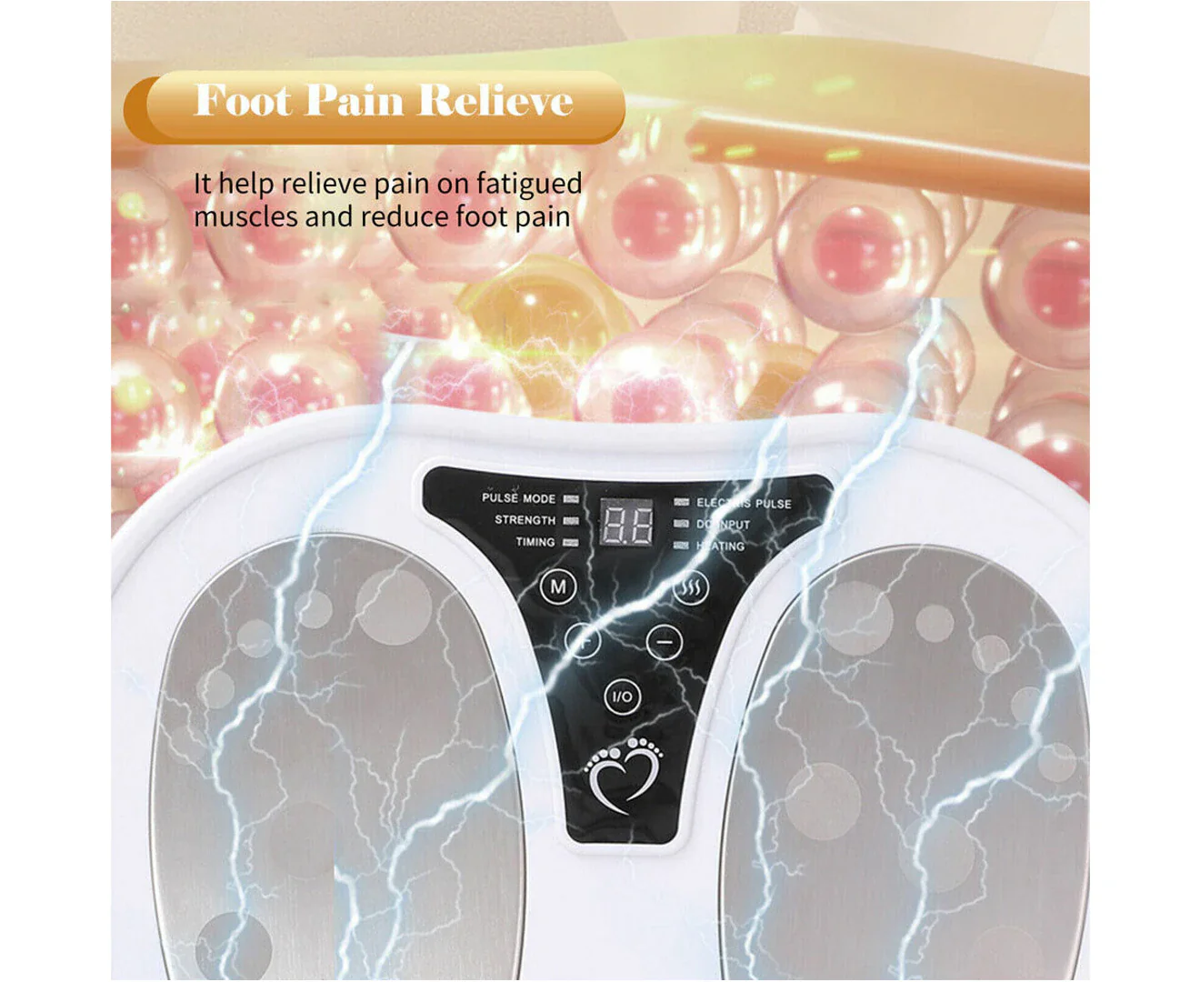 Smart Electric Foot Massager with Heat, EMS Pads & Remote – 15 Modes for Pain Relief & Muscle Recovery - Infinitygallery.store