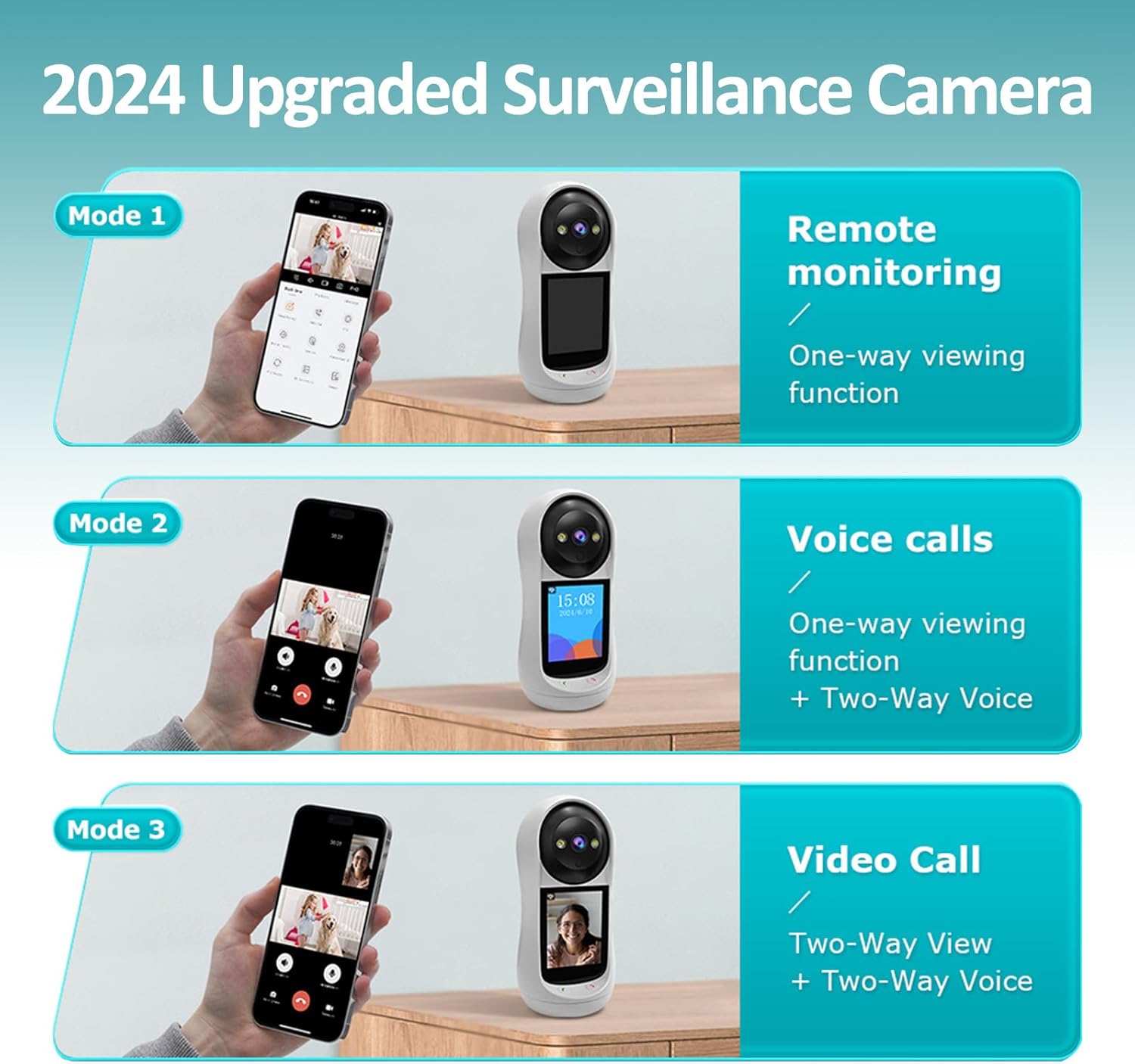 Smart Video Call Camera – 3MP HD | One-Click Call | 360° Motion Tracking - Infinitygallery.store