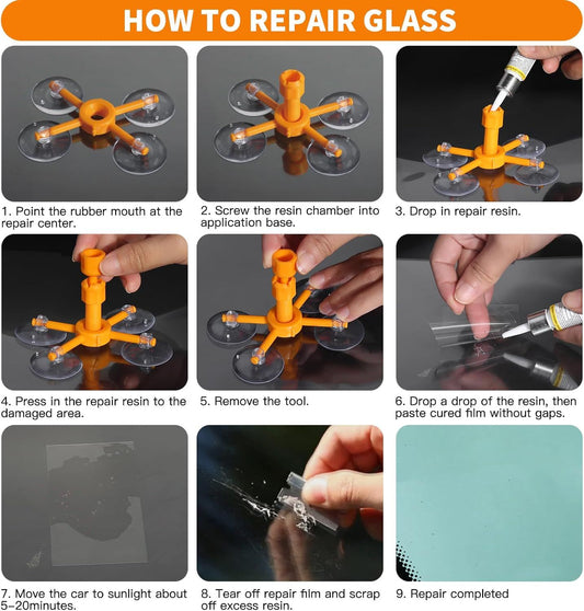 Car Windshield Repair Kit – Fast Crack & Chip Fix with Advanced Resin - Infinitygallery.store