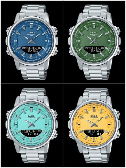 Casio Men’s AMW-880D-9AVDF Watch – Metal-Clad Design with World Time & 10-Year Battery | Infinity Gallery - Infinitygallery.store