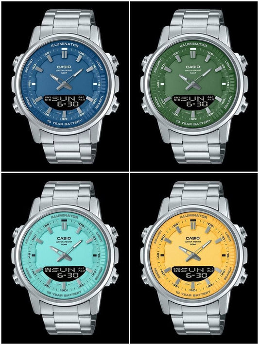 Casio Men’s AMW-880D-9AVDF Watch – Metal-Clad Design with World Time & 10-Year Battery | Infinity Gallery - Infinitygallery.store