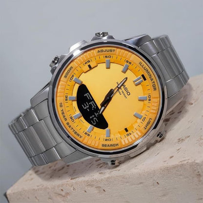 Casio Men’s AMW-880D-9AVDF Watch – Metal-Clad Design with World Time & 10-Year Battery | Infinity Gallery - Infinitygallery.store
