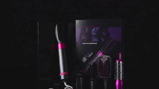 5-in-1 Hot Air Brush – Ceramic Airwrap Styler with Interchangeable Attachments - Infinitygallery.store