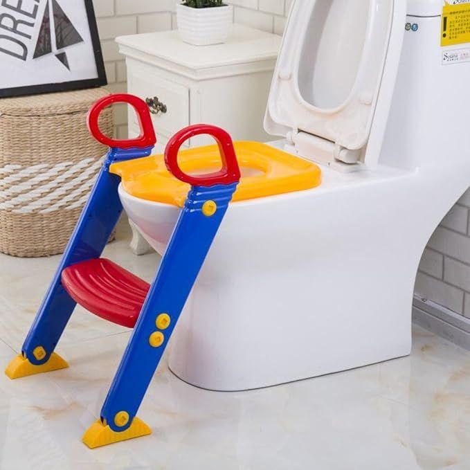 Children’s Toilet Ladder Trainer – Adjustable, Foldable & Non-Slip Potty Training Seat - Infinitygallery.store