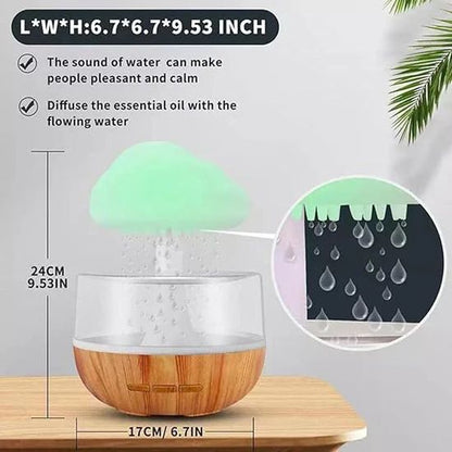 Cloud Rain Humidifier & Aroma Diffuser – LED Night Light, Mist Maker & Essential Oil Diffuser - Infinitygallery.store
