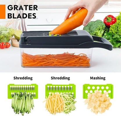 8-in-1 Vegetable Chopper & Slicer – Multifunctional Cutter with Stainless Steel Blades - Infinitygallery.store