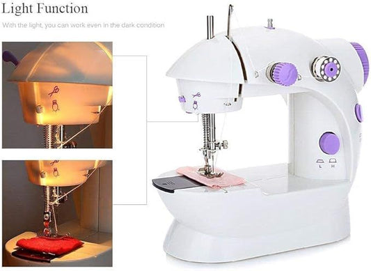 Mini Sewing Machine SM-202A – Portable, Dual Power, with Foot Pedal & Accessories - Infinitygallery.store