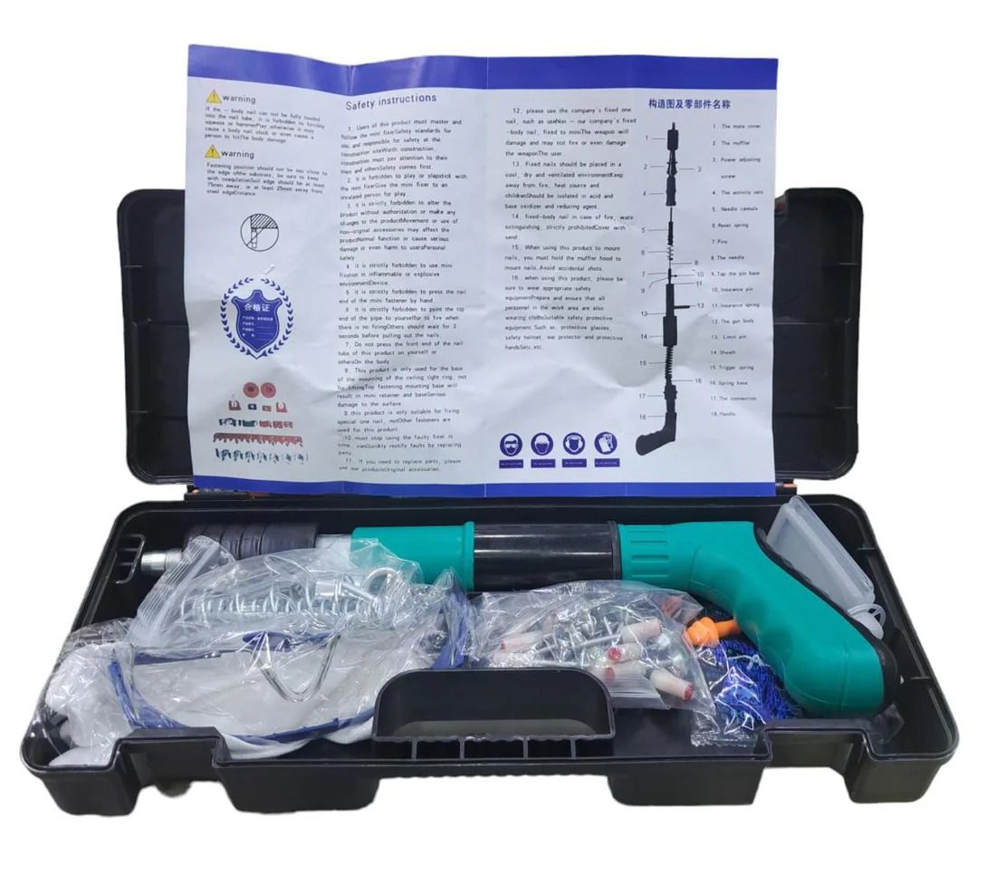 Portable Nail Gun with Adjustable Power & Double Silencer – Heavy-Duty & Compact - Infinitygallery.store