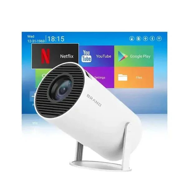 Mini Round Projector – 4K-Supported, Android 11, Bluetooth 5.0 & 200'' Display - Infinitygallery.store