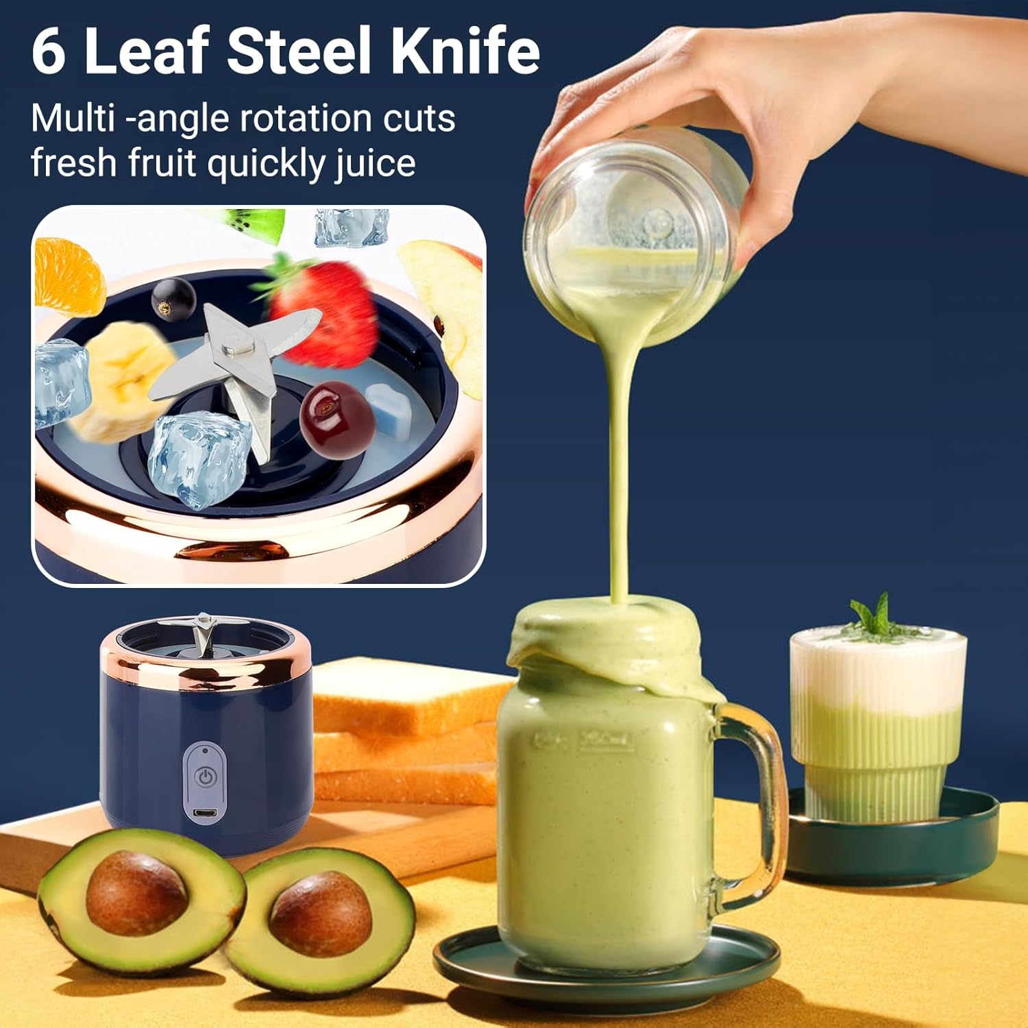 2-in-1 Portable Juicer Bottle – USB Rechargeable Smoothie & Shake Blender (400ml) - Infinitygallery.store