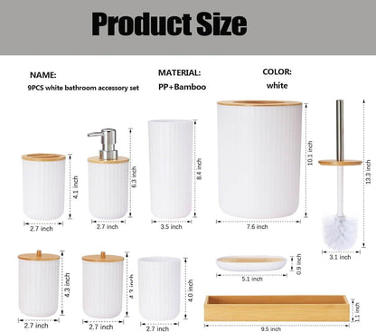 6-Piece Bathroom Accessories Set – Modern Design with Soap Dispenser, Brush & More - Infinitygallery.store