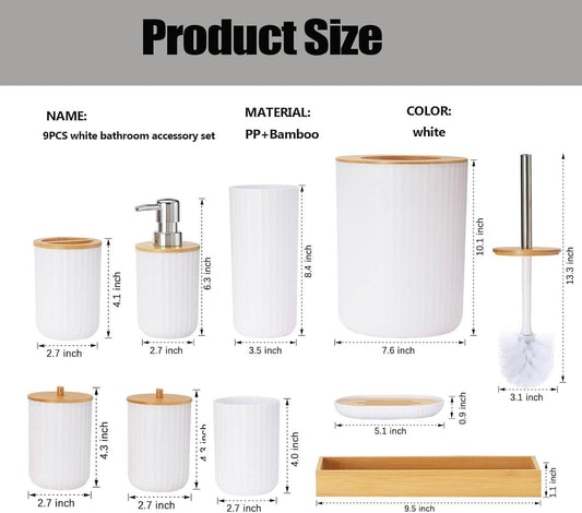 6-Piece Bathroom Accessories Set – Modern Design with Soap Dispenser, Brush & More - Infinitygallery.store