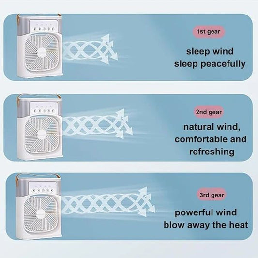 Cooling Fan with Ice – Portable Mini Frost Breeze Oscillating Fan with Misting, Remote & 3 Speeds - Infinitygallery.store