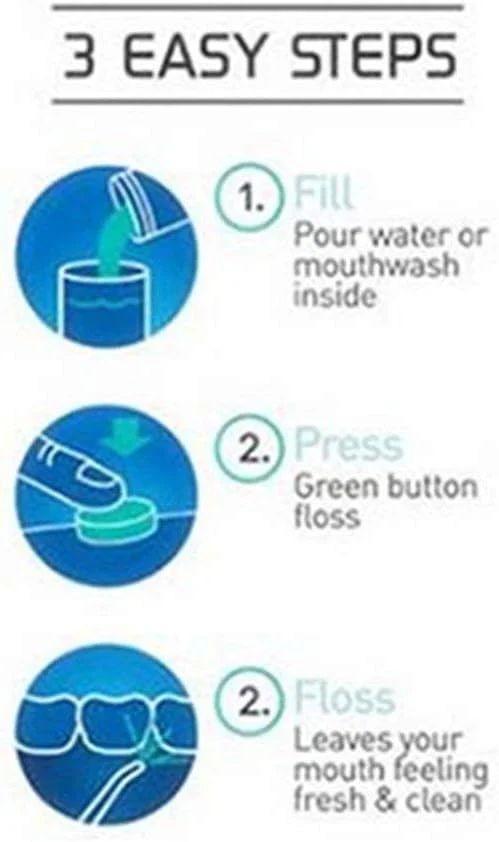 Cordless Dental Water Flosser – Manual Water Jet Tooth Cleaner for Kids & Adults - Infinitygallery.store