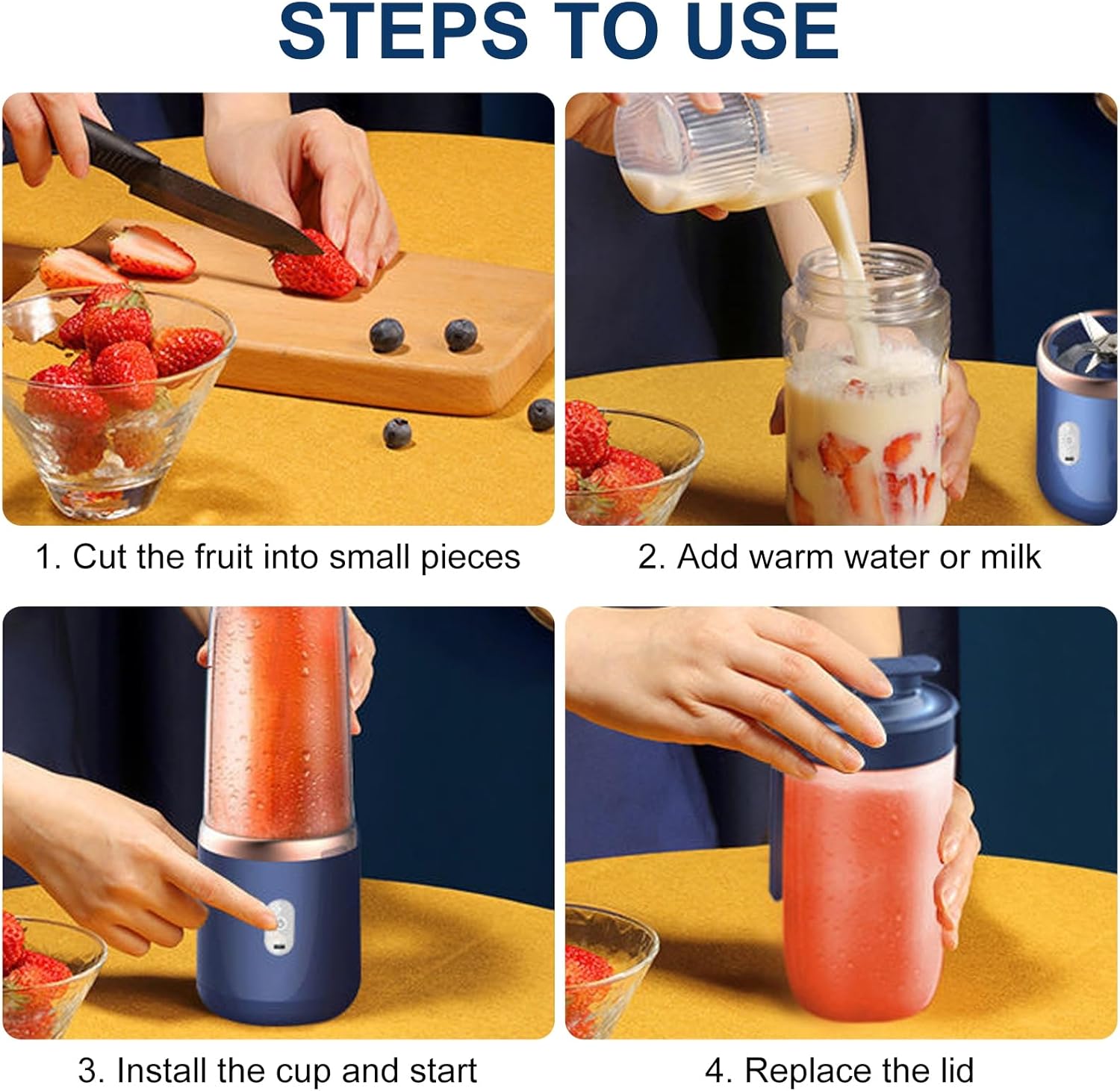2-in-1 Portable Juicer Bottle – USB Rechargeable Smoothie & Shake Blender (400ml) - Infinitygallery.store