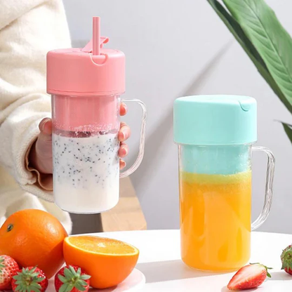 Electric Juicer Bottle with Straw – USB Rechargeable, 6-Blade Cyclone, Portable Blender - Infinitygallery.store