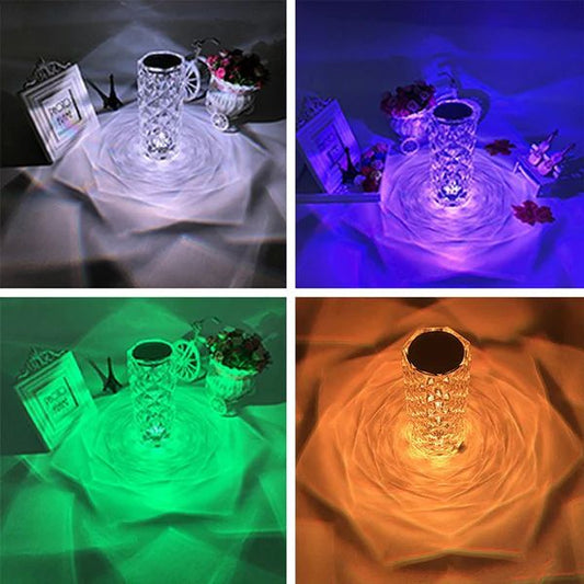 LED Crystal Table Lamp – 3D Diamond Light with Remote & Touch Control - Infinitygallery.store