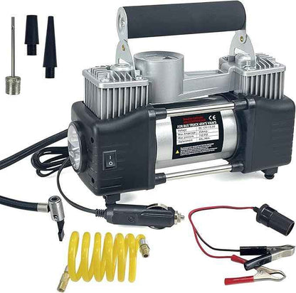 High-Performance Car Air Pump with Emergency Light & Tire Pressure Monitoring