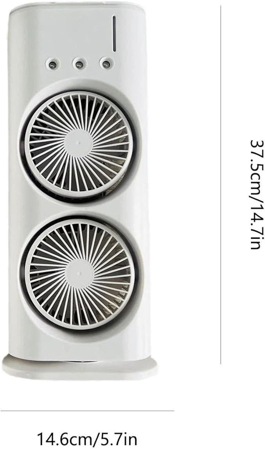 Double Ended Spray Fan – LED Mist Cooling with USB Rechargeable Design - Infinitygallery.store