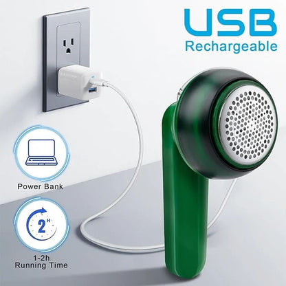 Rechargeable Electric Lint Remover – USB Fabric Shaver with Double Protection & Light Ring - Infinitygallery.store